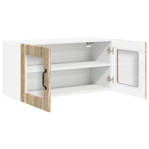 Стенен стъклен шкаф PORTO Сонома дъб 80 x 31 x 40 см
