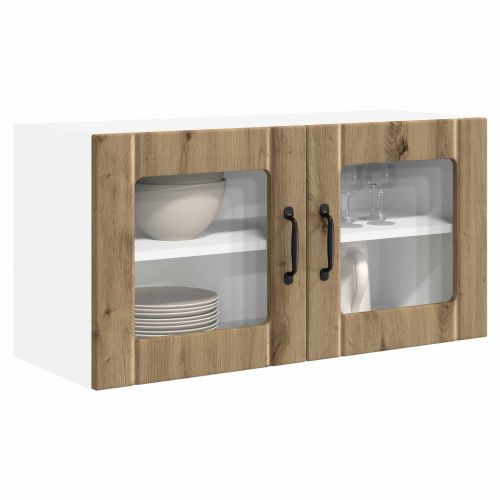 Стенен стъклен шкаф PORTO Дъб 80 x 31 x 40 см