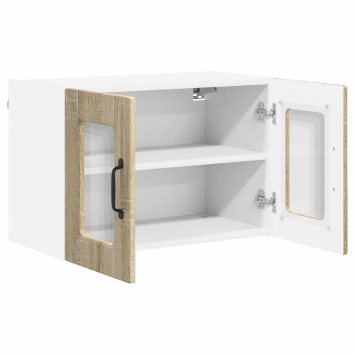 Стенен стъклен шкаф PORTO 2 pcs Сонома дъб 60 x 31 x 40 см
