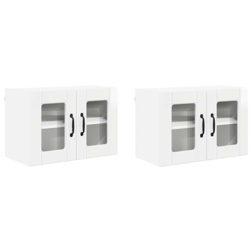 Кухненски шкаф с рафт 2 pcs Лъскаво бяло 60 x 31 x 40 см