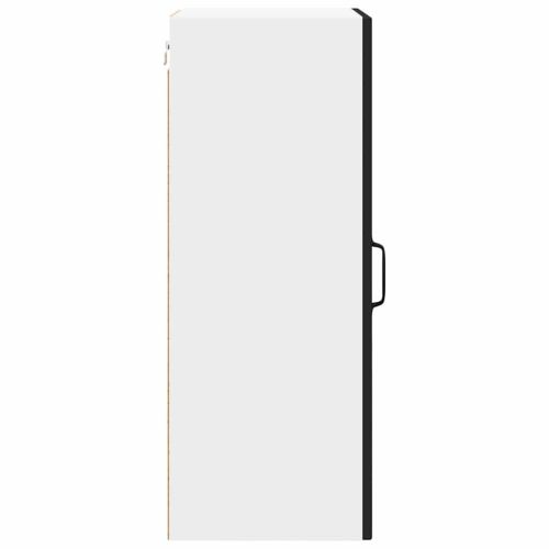 Стенен стъклен шкаф Черно 40 x 31 x 80 см Инженерно дърво