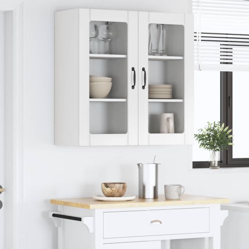 Кухненски шкаф с рафт 2 pcs Лъскаво бяло 40 x 31 x 80 см