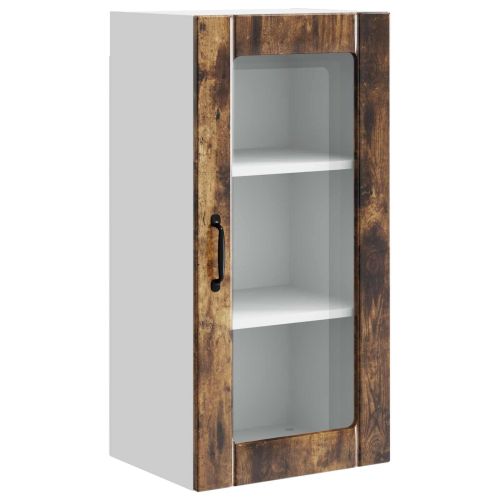 Стенен стъклен шкаф PORTO 2 pcs Димян дъб 40 x 31 x 80 см