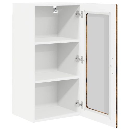 Стенен стъклен шкаф PORTO 2 pcs Димян дъб 40 x 31 x 80 см