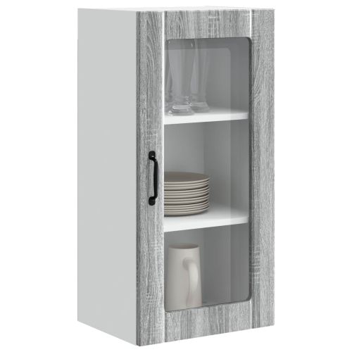 Панел за миялна машина с рафт 2 pcs Сив Сонома 40 x 31 x 80 см