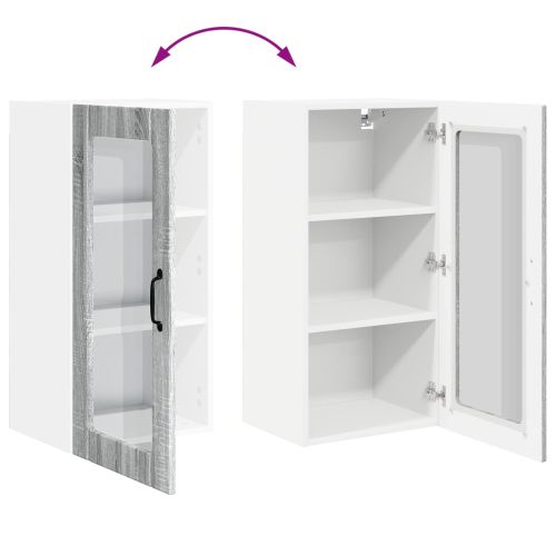 Панел за миялна машина с рафт 2 pcs Сив Сонома 40 x 31 x 80 см