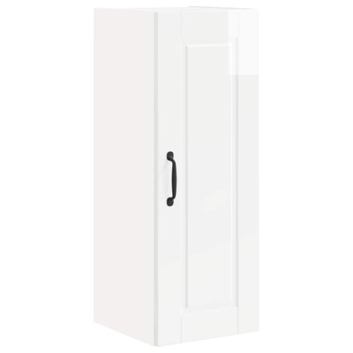 Стенен шкаф 2 pcs Лъскаво бяло 30 x 31 x 80 см Инженерно дърво