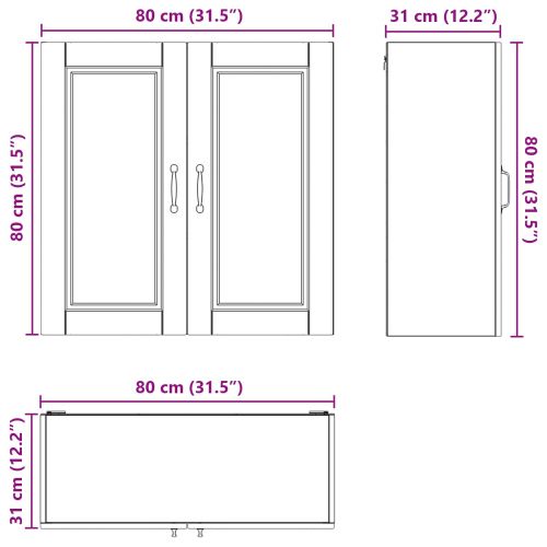 Кухненски шкаф с рафт Черно 80 x 31 x 80 см Инженерно дърво