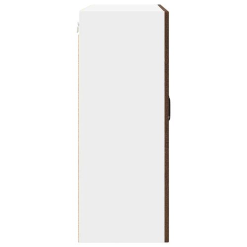 Стенен стъклен шкаф Кафяв дъб 80 x 31 x 80 см Инженерно дърво
