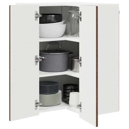 Стенно ъглово шкафче PORTO Кафяв дъб 57 x 57 x 80 см