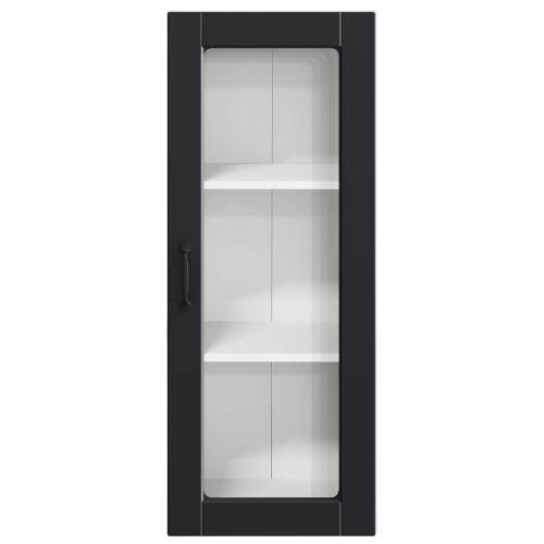 Стенен стъклен шкаф PORTO Черно 40 x 31 x 100 см
