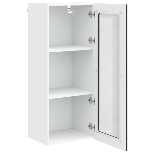 Стенен стъклен шкаф PORTO Черно 40 x 31 x 100 см