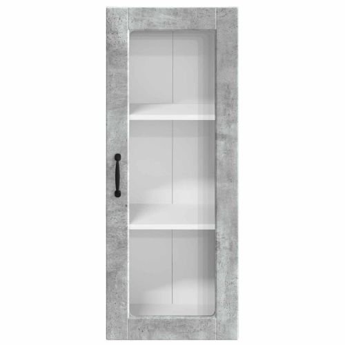 Стенен стъклен шкаф PORTO Циментено сиво 40 x 31 x 100 см