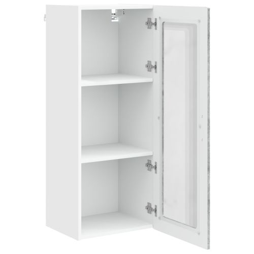 Стенен стъклен шкаф PORTO Циментено сиво 40 x 31 x 100 см