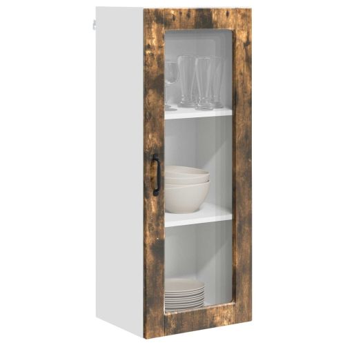 Стенен стъклен шкаф PORTO Димян дъб 40 x 31 x 100 см