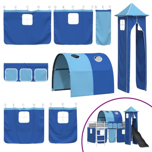 Легло на двуетажно легло за деца Бял и син 100 x 200 cm Метал