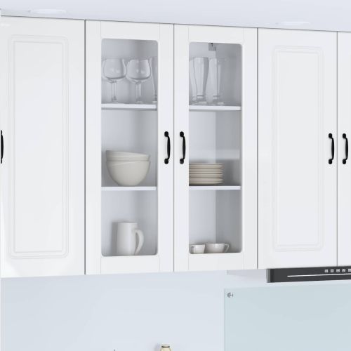 Кухненски шкаф Лъскаво бяло 80 x 31 x 100 см Инженерно дърво