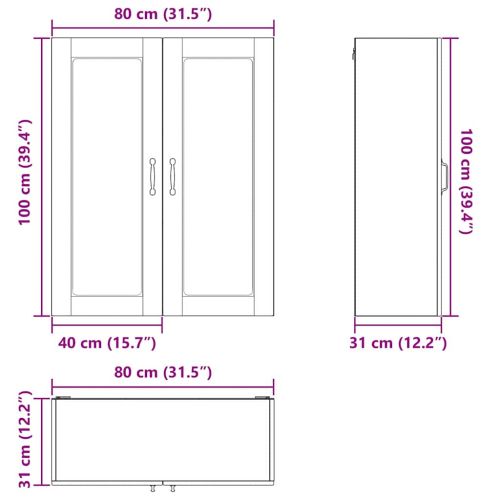 Кухненски шкаф с рафт Дъб 80 x 31 x 100 см Инженерно дърво