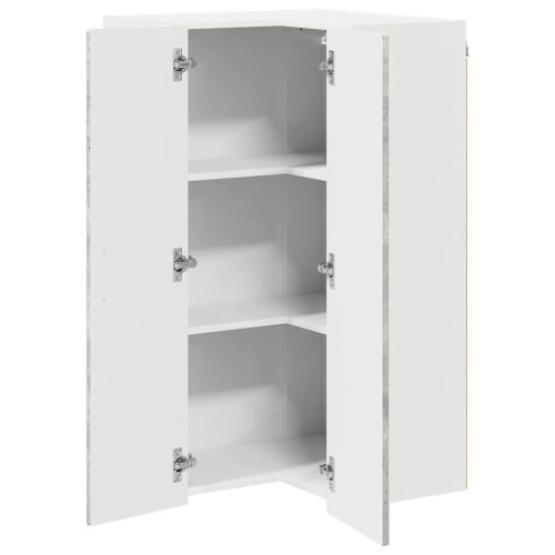 Стенно ъглово шкафче PORTO Циментено сиво 57 x 57 x 100 см