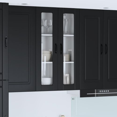 Кухненски шкаф с рафт Черно 60 x 31 x 100 см Инженерно дърво