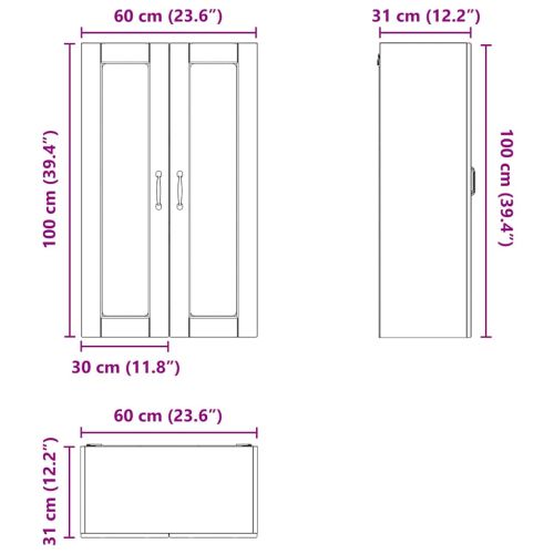Кухненски шкаф Сив Сонома 60 x 31 x 100 см Инженерно дърво