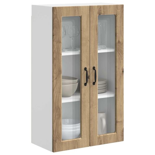 Стенен стъклен шкаф PORTO Дъб 60 x 31 x 100 см
