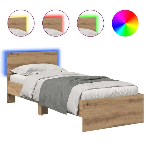 Рамка за легло с таблото Дъб 75 x 190 cm Инженерно дърво