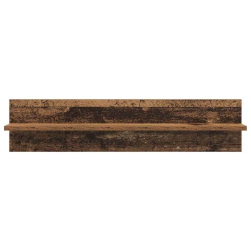Стени за рафтове с рафт 4 pcs Старо дърво 80 x 11,5 x 18 см