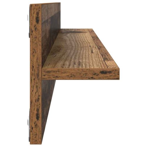 Стени за рафтове с рафт 4 pcs Старо дърво 80 x 11,5 x 18 см