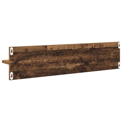 Стени за рафтове с рафт 4 pcs Старо дърво 80 x 11,5 x 18 см