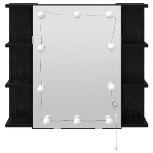 Шкаф с огледало Черния дъб 70 x 16,5 x 60 см Инженерно дърво