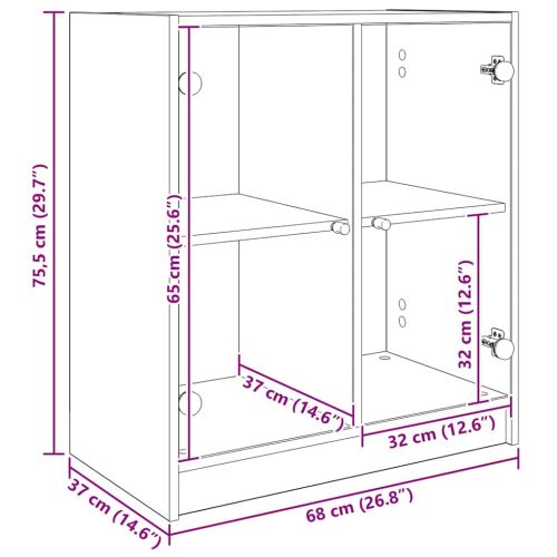 Страничен шкаф Старо дърво 68 x 37 x 75,5 см Инженерно дърво