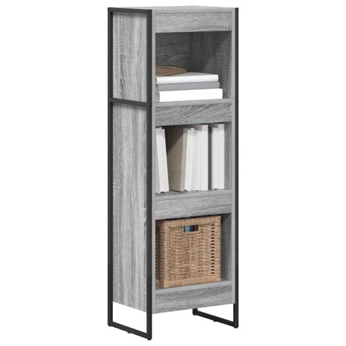 Шкаф за книги 40 x 30 x 121 см Инженерна дървесина Сив Сонома