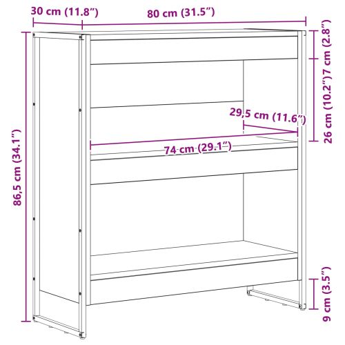 Шкаф за книги 80 x 30 x 86,5 см Инженерна дървесина Дъб Артизан