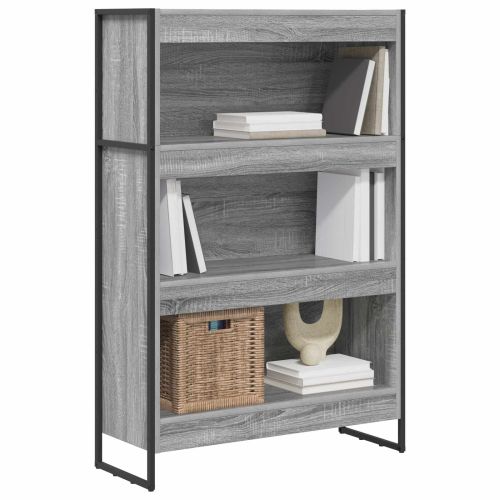 Шкаф за книги Сив Сонома 80 x 30 x 121 см Инженерно дърво