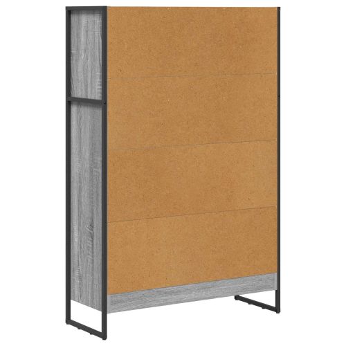 Шкаф за книги Сив Сонома 80 x 30 x 121 см Инженерно дърво