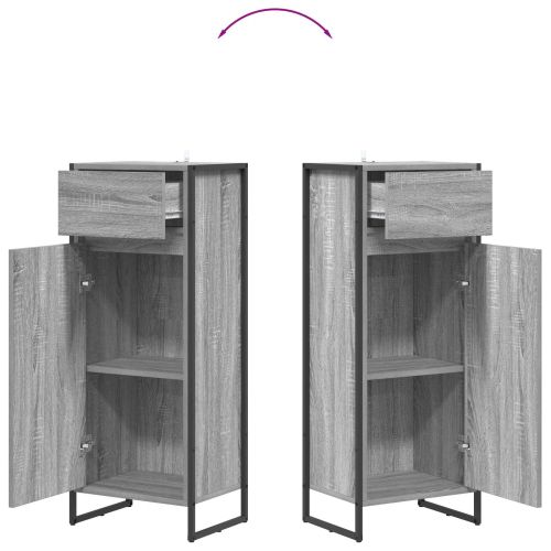 Шкаф за баня Сив Сонома 40 x 30 x 100 см Инженерно дърво