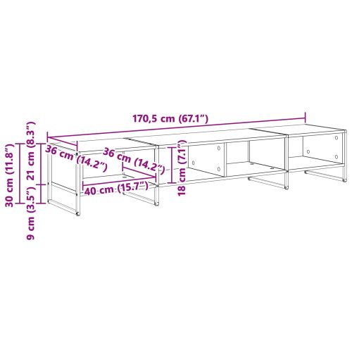 ТВ шкаф Дъб Артизан 170.5 x 36 x 30.5 см Инженерно дърво