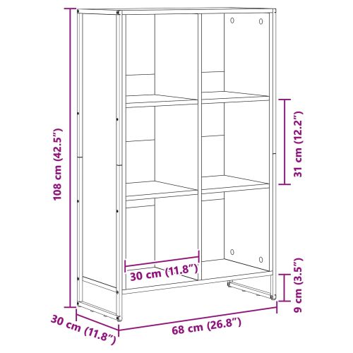 Шкаф за книги Димящ дъб 99.5 x 30 x 108.5 см Инженерно дърво