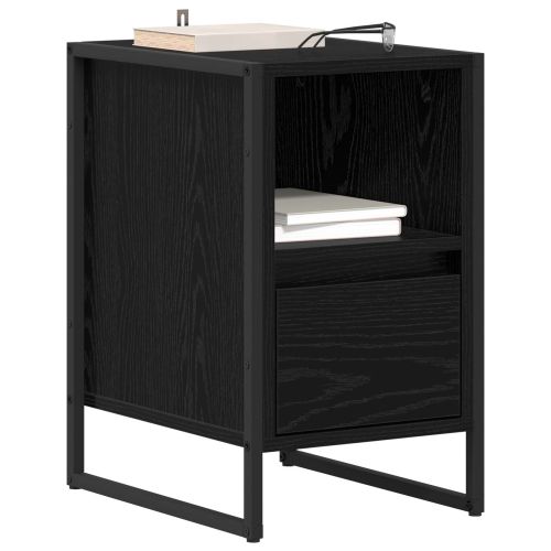 Нощно шкафче 2 pcs Черния дъб 39,5 x 30 x 50 см Инженерно дърво
