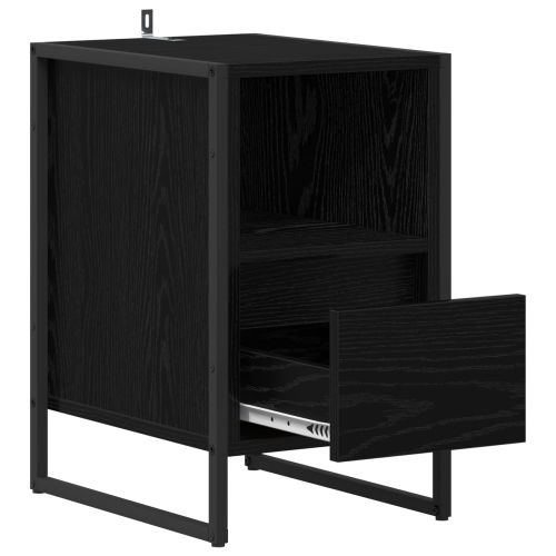 Нощно шкафче 2 pcs Черния дъб 39,5 x 30 x 50 см Инженерно дърво