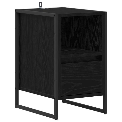 Нощно шкафче 2 pcs Черния дъб 39,5 x 30 x 50 см Инженерно дърво