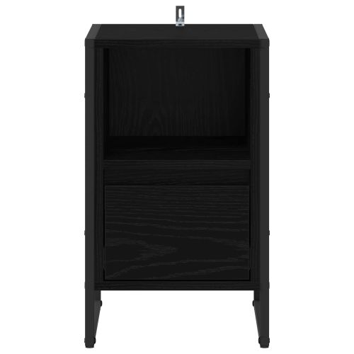 Нощно шкафче 2 pcs Черния дъб 39,5 x 30 x 50 см Инженерно дърво