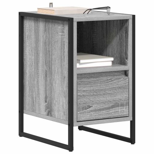 Нощно шкафче 2 pcs Сив Сонома 39,5 x 30 x 50 см Инженерно дърво