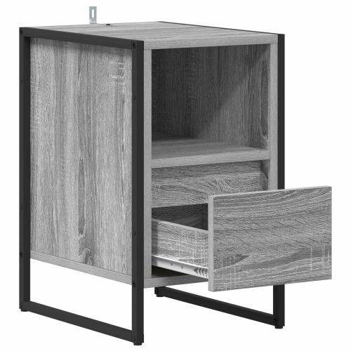 Нощно шкафче 2 pcs Сив Сонома 39,5 x 30 x 50 см Инженерно дърво