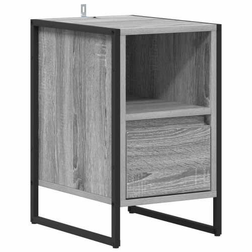 Нощно шкафче 2 pcs Сив Сонома 39,5 x 30 x 50 см Инженерно дърво