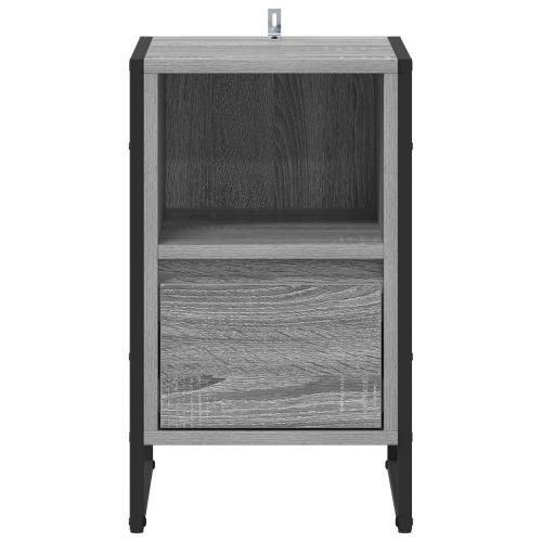 Нощно шкафче 2 pcs Сив Сонома 39,5 x 30 x 50 см Инженерно дърво