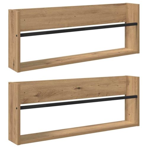 Етажерка за списания 2 pcs Дъб 80 x 12 x 30 см Инженерно дърво