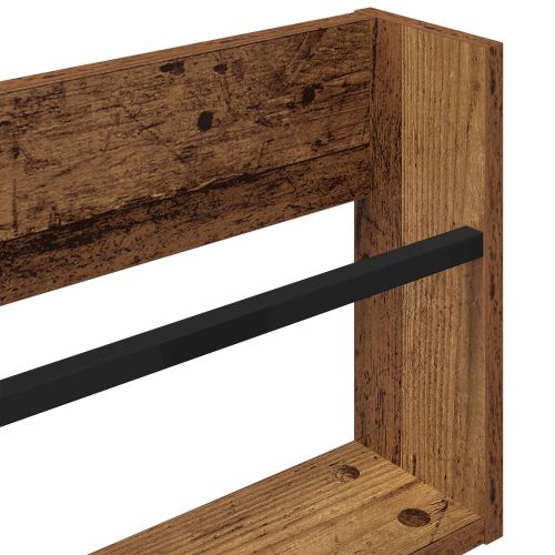 Етажерка за списания с рафт 2 pcs Старо дърво 100 x 12 x 30 см