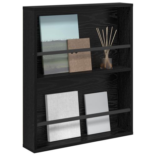 Етажерка за списания с рафт Черния дъб 60 x 12 x 70 см